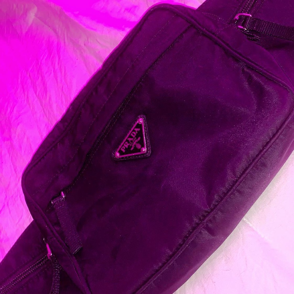 Prada Nylon Black Logo Waist Bag